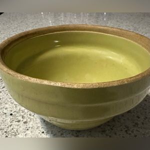 Vintage antique small lime green bowl crock